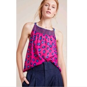 Anthropologie Conditions Apply Prismatic Tank Pink Leopard Print Small
